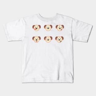 emoji dogs family Kids T-Shirt